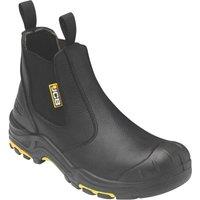 JCB Size 10 Black Water-Resistant Steel Toe Cap Safety Dealer Boots (125PP)