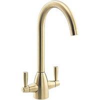 Streame by Abode Zermat Swan Dual-Lever Mono Mixer Brushed Brass (126JM)