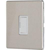 Contactum Lyric 13A Unswitched Fused Spur Brushed Steel with White Inserts (126RK)