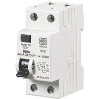 MK Sentry 100A 30mA 2-Pole A Curve RCCB (126VF)