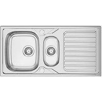 Clearwater Okio 1.5 Bowl Stainless Steel Kitchen Sink 1000mm x 500mm (127FJ)