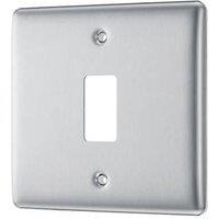 British General Nexus Metal Grid 1-Module Grid Faceplate Brushed Steel (128RF)