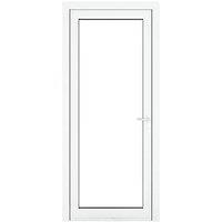 Crystal Fully Glazed 1-Clear Light Left-Handed White uPVC Back Door 2090mm x 890mm (129JM)