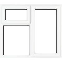 Crystal Right-Hand & Top Opening Clear Double-Glazed Casement White uPVC Window 1190mm x 1115mm (129JP)