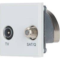 Contactum Media Modular Coaxial TV & F-Type Satellite Socket White (129RK)