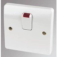 MK Logic Plus 20A 1-Gang DP Control Switch White with Neon (13014)
