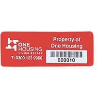 Asset Protect Asset Tags Red 19mm x 51mm 100 Pack (1308T)