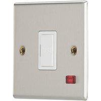 Contactum iConic 13A Unswitched Fused Spur with Neon Brushed Steel with White Inserts (130RK)