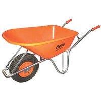 Altrad Belle Warrior Pneumatic Wheels HDPE Wheelbarrow Silver/Orange 100Ltr (13181)