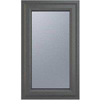 Crystal Right-Hand Opening Obscure Triple-Glazed Casement Anthracite on White uPVC Window 610mm x 1040mm (131JN)