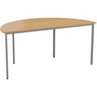 TC Group Semi-Circular Office Table Nova Oak/Silver 1600mm x 800mm (131TT)