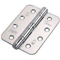 Eclipse Polished Chrome Grade 11 Fire Rated Ball Bearing Hinges Radius Corners 102mm x 76mm 2 Pack (1337P)