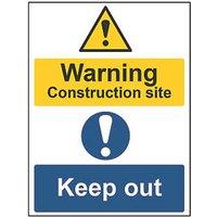 Essentials "Warning Construction Site Keep Out" Sign 400mm x 300mm (133HL)