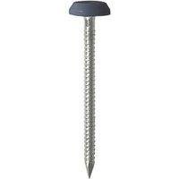 Timco Polymer-Headed Nails Anthracite Grey Head A4 Stainless Steel Shank 3.2mm x 50mm 100 Pack (133KF)