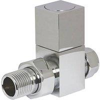 Towelrads 15mm x 1/2" Chrome Straight Designer Manual Radiator Valve & Lockshield 2 Pack (133RY)