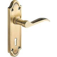 Designer Levers Kennington Fire Rated Lever Lock Door Handle Pair Antique Brass (134KK)