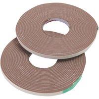 Stormguard Sureseal 5 Self-Adhesive Foam Draught Excluder Weatherstrips Brown 7.5m 2 Pack (134VV)