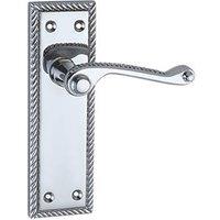 Smith & Locke Fire Rated Latch Door Handles Pair Polished Chrome (1360P)