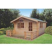 Shire Kinver 14' x 14' (Nominal) Apex Timber Log Cabin (13665)