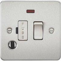 Knightsbridge 13A Switched Fused Spur & Flex Outlet with LED Brushed Chrome (136TX)