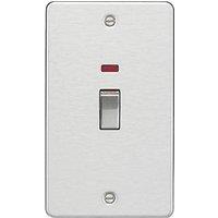 Knightsbridge 45A 2-Gang DP Control Switch Brushed Chrome with LED (136TY)