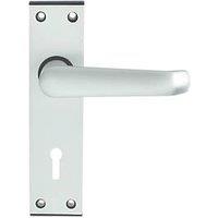 Union Ambassador Lock Door Handle Pair Satin Aluminium (1405P)