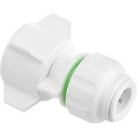 Flomasta Plastic Push-Fit Straight Tap Connectors 10mm x 1/2" 2 Pack (141HY)