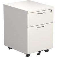TC Group 2-Drawer Mobile Desk Pedestal White 404mm x 500mm x 595mm (141TT)