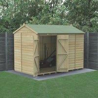 Forest Beckwood 9' 6" x 6' (Nominal) Reverse Apex Shiplap Timber Shed with Base & Assembly (142RG)