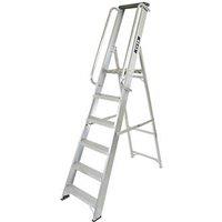 Lyte Aluminium 1.46m 4 Step Platform Step Ladder With Handrail (143FG)