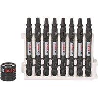 Bosch 1/4" 65mm Hex Shank PH2/T20 Impact Control Double-Ended Screwdriver Bits with Magnetic Sleeve 9 Piece Set (143FW)