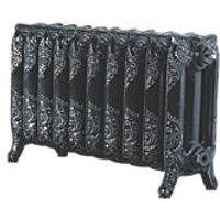 Arroll 470mm x 834mm 3070BTU Black / Silver Cast Iron 3 Column Radiator (1449P)