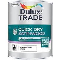 Dulux Trade 1Ltr Pure Brilliant White Satin Water-Based Trim Paint (1450H)