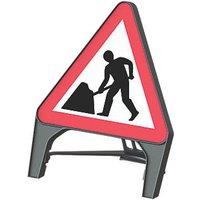 Melba Swintex Q Sign Triangular "Men at Work" Traffic Sign 870mm x 1220mm (1450V)