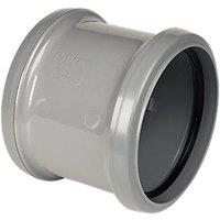 FloPlast Push-Fit Double Socket Pipe Coupler Grey 110mm (14551)