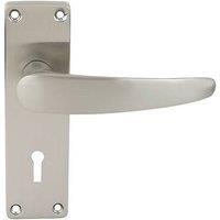 Smith & Locke Elegance Fire Rated Lock Door Handles Pair Brushed Nickel (1468V)