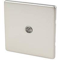 Varilight 1-Gang Coaxial TV Socket Satin Chrome (14697)