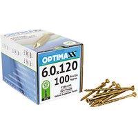 Optimaxx PZ Countersunk Wood Screws 6mm x 120mm 100 Pack (146TY)