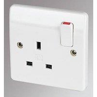 MK Logic Plus 13A 1-Gang DP Switched Plug Socket White (14790)