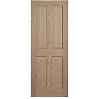 Unfinished Oak Wooden 4-Panel Internal Fire Victorian-Style Door 1981mm x 838mm (147FA)