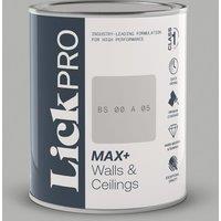 LickPro Max+ 1Ltr Grey BS 00 A 05 Matt Emulsion Paint (147TM)
