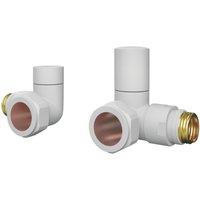 ETAL Rise 15mm x 1/2" White Corner Designer Manual Radiator Valve Head & Body 2 Pack (147VV)