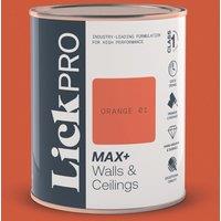 LickPro Max+ 1Ltr Orange 01 Matt Emulsion Paint (148TM)