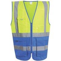 Regatta Pro Executive Hi-Vis Vest Yellow/Royal Blue 3X Large 50" Chest (149VF)