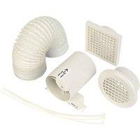 Manrose SF100T 4" Axial Inline Bathroom Shower Extractor Fan Kit with Timer White 240V (15061)