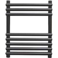 Towelrads 500mm x 400mm 743BTU Black Flat Designer Towel Radiator (150RY)