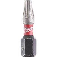 Milwaukee SHOCKWAVE 1/4" 25mm Hex Shank TX20 Screwdriver Bits 25 Pack (151GE)