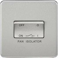 Knightsbridge 10AX 1-Gang TP Fan Isolator Switch Brushed Chrome (151TY)