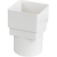 FloPlast Square to Round Drainage Adaptor White 65mm (15228)