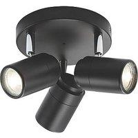 Knightsbridge Round 3-Light Triple GU10 Ceiling Spotlight Matt Black (152GE)